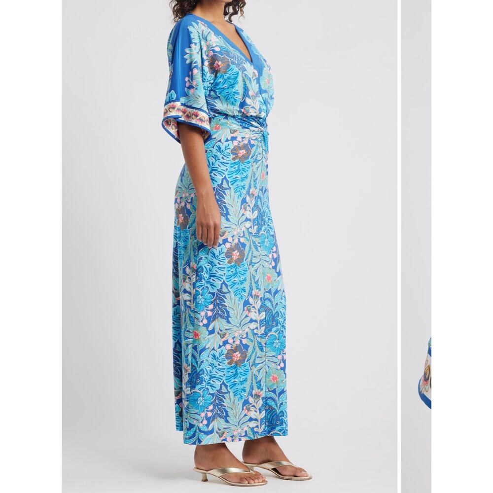 NWT Lilly Pulitzer Adalyn Maxi Dress Size 8 Starlight Navy Best Fronds Forever - Picture 5 of 14